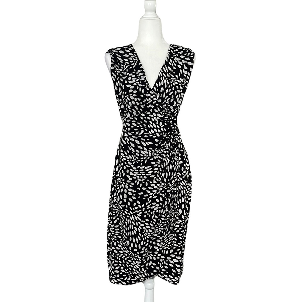 Maggy London Black & White Sleeveless Dress / 14